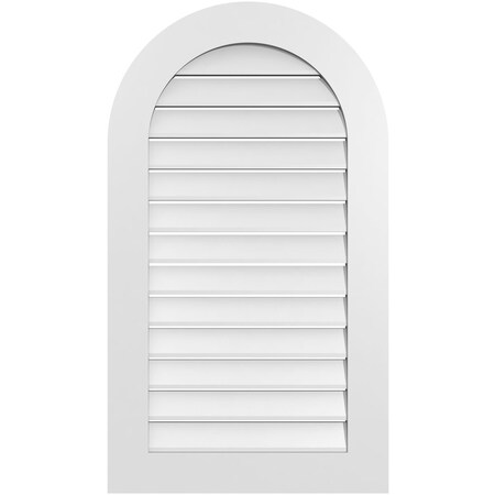 Ekena Millwork Round Top Surface Mount PVC Gable Vent: Functional, w/ 3-1/2"W x 1"P Standard Frame, 24"W x 42"H GVPRT24X4201SF